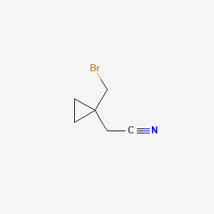 Chemical structure of 2-[1-(Bromomethyl)cyclopropyl]acetonitrile