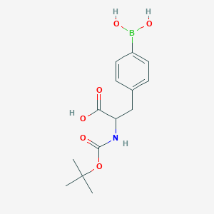 Chemical structure of 2-[(t-butoxycarbonyl) amino]-3-[4-(dihydroxyboranyl) phenyl] propionic acid