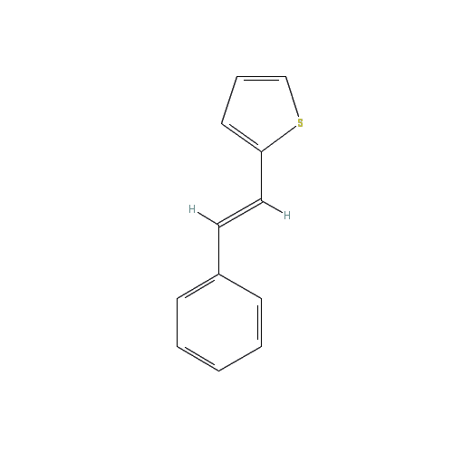 Chemical structure of Thiophene, 2-(2-phenylethenyl)-