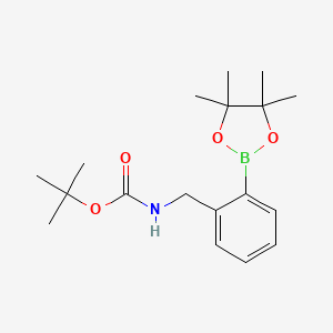 Chemical structure of 2-[(Boc-amino)methyl]phenylboronic Acid Pinacol Ester