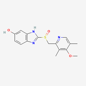 Chemical structure of 2-[(6-methoxy-1H-benzimidazol-2-yl)sulfinylmethyl]-3,5-dimethyl-1H-pyridin-4-one