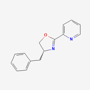 Chemical structure of 2-[(4R)-4,5-Dihydro-4-(phenylmethyl)-2-oxazolyl]pyridine