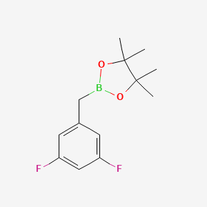 Chemical structure of 2-[(3,5-Difluorophenyl)methyl]-4,4,5,5-tetramethyl-1,3,2-dioxaborolane