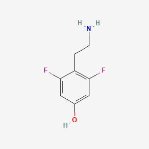 Chemical structure of 2-[(2,4-Difluorophenyl)amino]ethan-1-ol