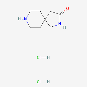 Chemical structure of 2,8-diazaspiro[4.5]decan-3-one dihydrochloride