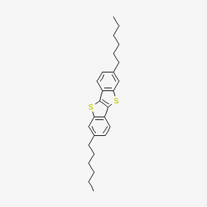 Chemical structure of 2,7-Dihexyl-[1]benzothiolo[3,2-b][1]benzothiole