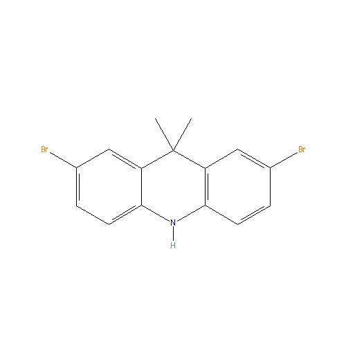 Chemical structure of 2,7-Dibromo-9,9-dimethyl-9,10-dihydroacridine