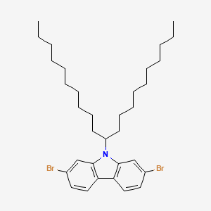 Chemical structure of 2,7-Dibromo-9-(henicosan-11-yl)-9H-carbazole