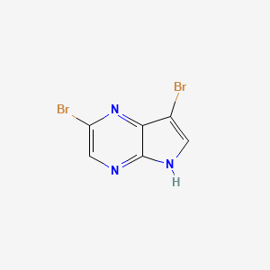 Chemical structure of 2,7-Dibromo-5H-pyrrolo[2,3-b]pyrazine