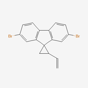 Chemical structure of 2',7'-Dibromo-2-vinylspiro[cyclopropane-1,9'-fluorene]