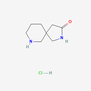 Chemical structure of 2,7-Diazaspiro[4.5]decan-3-one hydrochloride