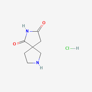 Chemical structure of 2,7-diazaspiro[4.4]nonane-1,3-dione hydrochloride