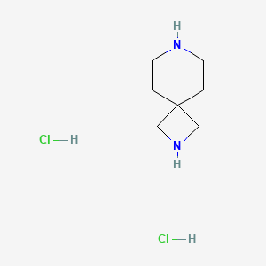 Chemical structure of 2,7-DIAZASPIRO[3.5]NONANE 2HCL