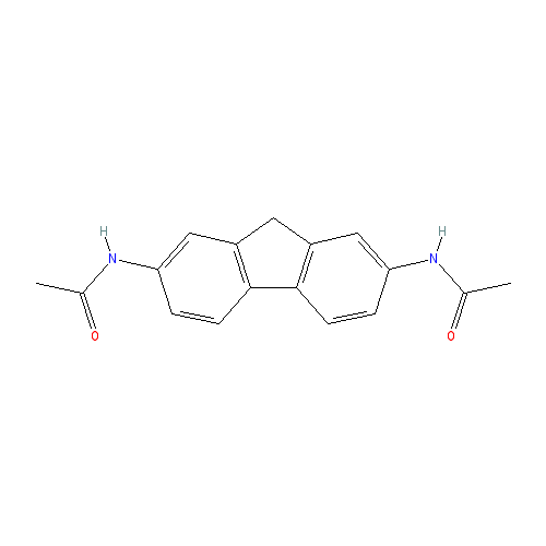 Chemical structure of 2,7-Di(acetamido)fluorene