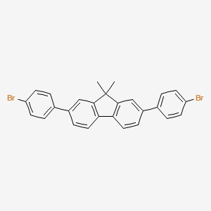 Chemical structure of 2,7-Bis(4-bromophenyl)-9,9-dimethyl-9H-fluorene