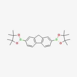 Chemical structure of 2,7-bis(4,4,5,5-tetramethyl-1,3,2-dioxaboronal-2-yl) fluorene