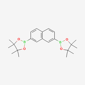 Chemical structure of 2,7-Bis(4,4,5,5-tetramethyl-1,3,2-dioxaborolan-2-yl)naphthalene