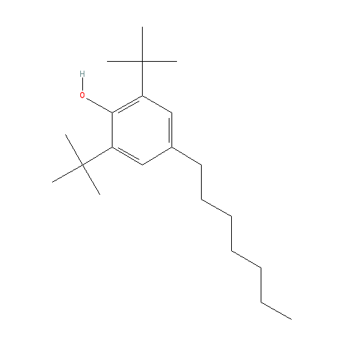 Chemical structure of 2,6-di-tert-butyl-4-heptylphenol