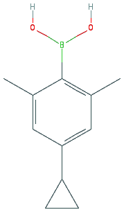 Chemical structure of 2,6-Dimethyl-4-cyclopropylphenylboronic acid