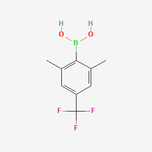 Chemical structure of 2,6-Dimethyl-4-(trifluoromethyl)phenylboronic acid