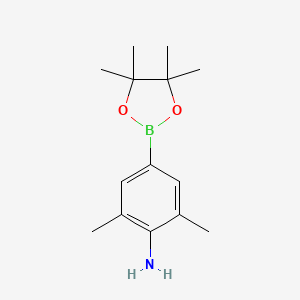 Chemical structure of 2,6-Dimethyl-4-(4,4,5,5-tetramethyl-1,3,2-dioxaborolan-2-yl)aniline
