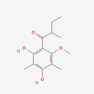 Chemical structure of 2,6-Dimethyl-3-O-methyl-4-(2-methylbutyryl)phloroglucinol