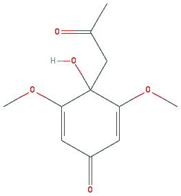 Chemical structure of 2,6-Dimethoxy-1-acetonylquinol