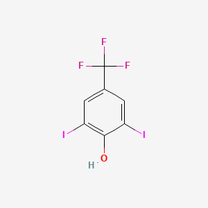 Chemical structure of 2,6-Diiodo-4-(trifluoromethyl)phenol