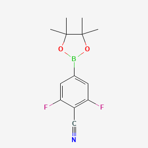 Chemical structure of 2,6-Difluoro-4-(4,4,5,5-tetramethyl-1,3,2-dioxaborolan-2-yl)benzonitrile