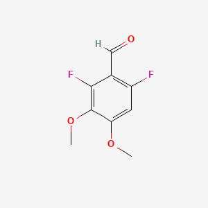 Chemical structure of 2,6-Difluoro-3,4-dimethoxy-cyclohexa-1,3-dienecarbaldehyde