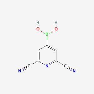 Chemical structure of 2,6-dicyanopyridin-4-ylboronic acid