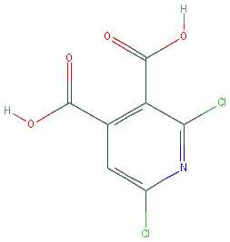 Chemical structure of 2,6-dichloropyridine-3,4-dicarboxylic acid