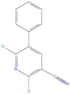 Chemical structure of 2,6-Dichloro-5-phenylnicotinonitrile