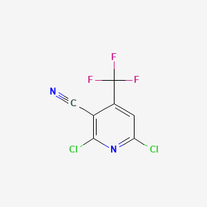 Chemical structure of 2,6-Dichloro-5-(trifluoromethyl)nicotinonitrile