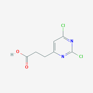 Chemical structure of 2,6-Dichloro-4-pyrimidinepropanoic Acid
