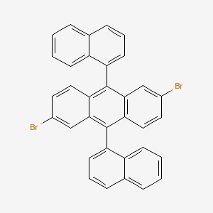 Chemical structure of 2,6-Dibromo-9,10-di(naphthalen-1-yl)anthracene
