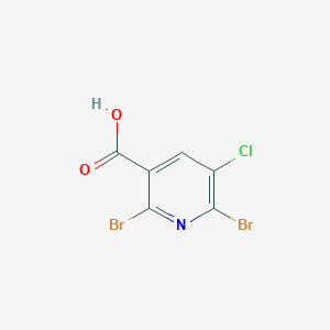 Chemical structure of 2,6-Dibromo-5-chloronicotinic acid