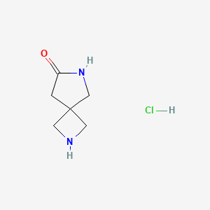 Chemical structure of 2,6-Diazaspiro[3.4]octan-7-one hydrochloride