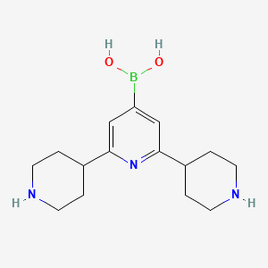 Chemical structure of 2,6-Di(piperidin-4-yl)pyridine-4-boronic acid