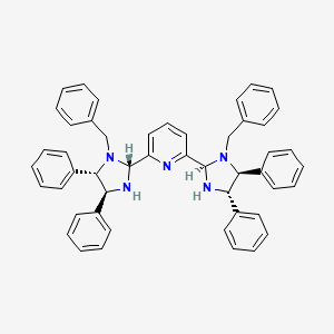 Chemical structure of 2,6-Bis[(2R,4S,5S)-1-benzyl-4,5-diphenylimidazolidin-2-yl]pyridine
