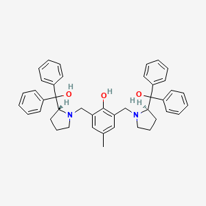 Chemical structure of 2,6-Bis[(2R)-2-(hydroxydiphenylmethyl)-1-pyrrolidinylmethyl]-4-methylphenol