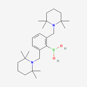 Chemical structure of 2,6-Bis[(2,2,6,6-tetramethyl-1-piperidinyl)methyl]phenylboronic Acid