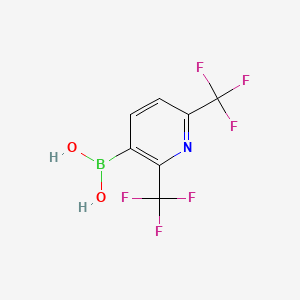 Chemical structure of 2,6-Bis(trifluoromethyl)pyridine-4-boronic acid
