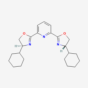 Chemical structure of 2,6-Bis((S)-4-cyclohexyl-4,5-dihydrooxazol-2-yl)pyridine