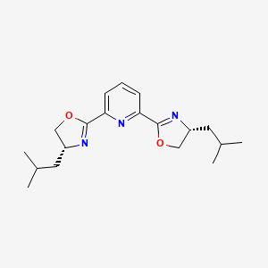 Chemical structure of 2,6-Bis((R)-4-isobutyl-4,5-dihydrooxazol-2-yl)pyridine
