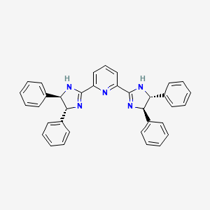 Chemical structure of 2,6-Bis((4R,5R)-4,5-diphenyl-4,5-dihydro-1H-imidazol-2-yl)pyridine