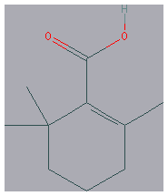 Chemical structure of 2,6,6-Trimethylcyclohexene-1-carboxylic acid