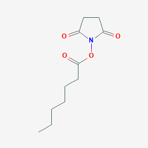Chemical structure of 2,5-Dioxopyrrolidin-1-yl heptanoate