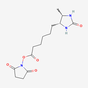 Chemical structure of Desthiobiotin NHS ester