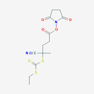 Chemical structure of 2,5-Dioxopyrrolidin-1-yl 4-cyano-4-(((ethylthio)carbonothioyl)thio)pentanoate